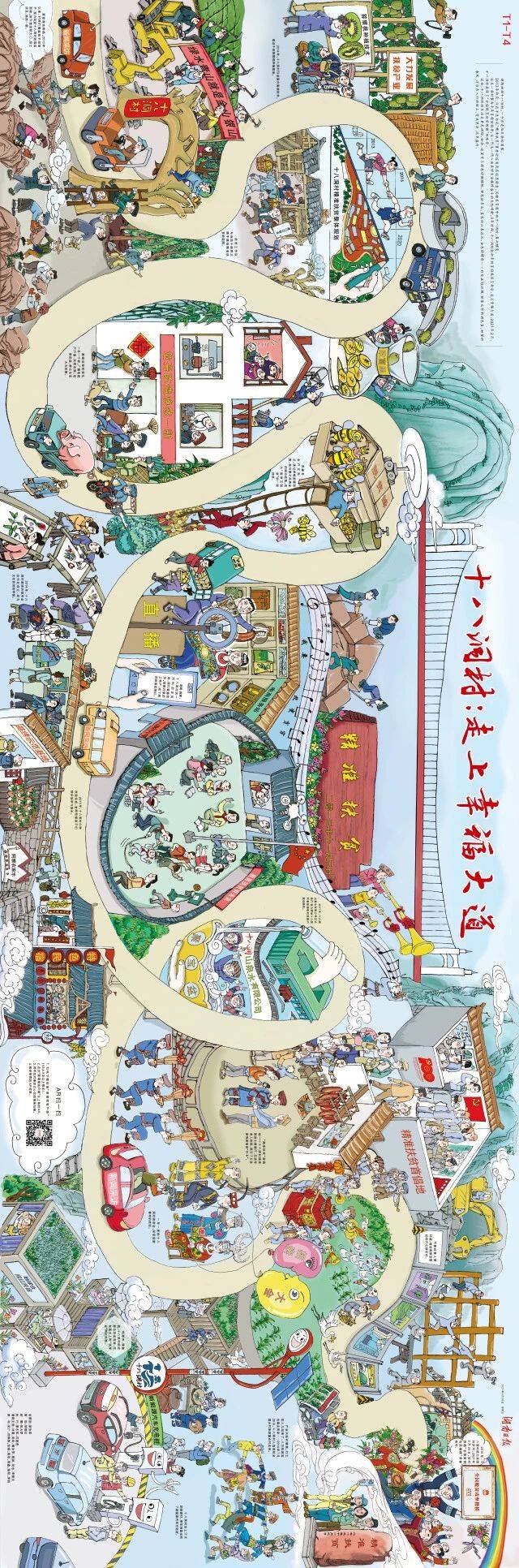湖南日报首推全景式新闻漫画《十八洞村：走上幸福大道》-酷雷曼VR全景